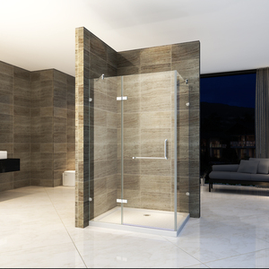 Frameless Hinge With Support <strong>bar</strong> Stable Shower Enclosure <strong>BL</strong>-048 - Product Image 1