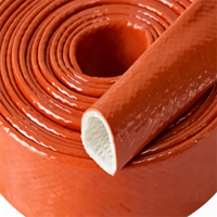 Manchon en fibre de verre résistant à la chaleur et ignifuge, revêtement en caoutchouc silicone, conception tressée sans alcali, résistance aux températures de -40 à 300 °C