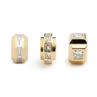 Breloque intercalaire Gemnel Baguette CZ Cœur Battant en Argent 925, ouverture polyvalente en forme de cœur pour bracelets, colliers et boucles d'oreilles