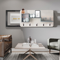Meubles de salon scandinaves modernes en gros, étagères murales multifonctionnelles en bois massif pour cache-boîtier de circuit