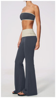 Ensemble 2 pièces pour femmes, haut sans bretelles, pantalon large taille haute, yoga, gym, fitness, vêtements de sport, ensemble de fitness