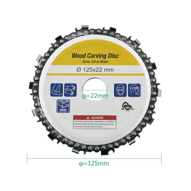 127mm 5 Inch Grinder Disc and Chain Saw 14 Tooth Fine Cut Chain Set For 5''(127mm) Grinder 22mm Center Hole