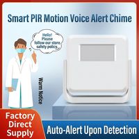 Détecteur de mouvement infrarouge intelligent avec fonction vocale, système d'alarme de sécurité enregistrable, sonnette d'alerte pour visiteurs, idéal pour hôtels et magasins