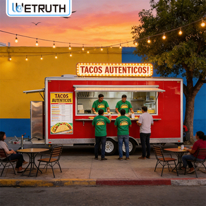 รถขายอาหารเคลื่อนที่สแตนเลสคุณภาพสูงแบบกำหนดเองของ Wetuth พร้อมอุปกรณ์ครบครันสำหรับขายบาร์บีคิว พิซซ่า ทาโก้ และอาหารริมทาง - Product Image 1