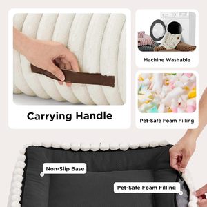 Premium Winter Mode Klassisches Weiches Cord-Fleece Katzen- & Hundebett mit Abnehmbarem Waschbarem Bezug Niedliches Indoor-Haustiermöbel - Product Image 5