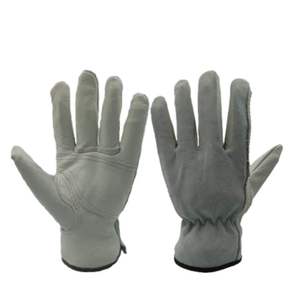 Heavy Duty Industrial Safety Work Gloves Cow Grain Leather Palm Split Leather Back Keystone <b>Thumb</b> Rigger Construction Gloves - Product Image 1