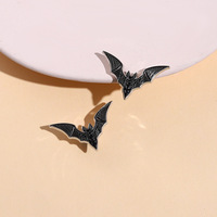Broches fines chauve-souris noires, style punk, broche animale unique pour costumes masculins, accessoires de mode Halloween, vente en gros