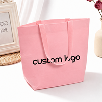 Sac fourre-tout en tissu non tissé RPET laminé rose imperméable recyclé, couleurs personnalisables, pour le shopping, les voyages, la plage