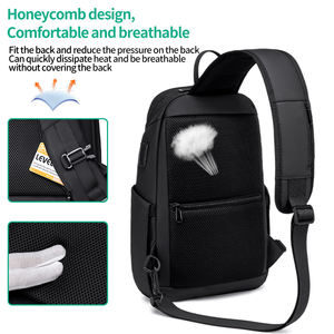 Sac de <span class=keywords><strong>sport</strong></span> multifonctionnel pour hommes de 12 pouces Sac à dos à bandoulière simple style de rue décontracté Marque à la mode Cyclisme Quotidien - Product Image 5