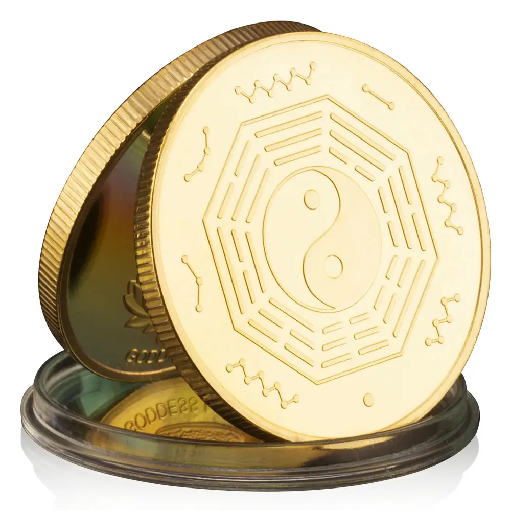 Indische Göttin Lakshmi Souvenir-Münze vergoldet sammlerisches kreatives Geschenk Gedenkmünze