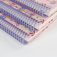 Carnet à spirale A4 américain grand format, motif dentelle de jardin, esthétique pastel mignonne, 100 feuilles, couverture en papier, impression numérique, cadeau