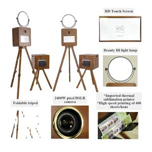 Diseño Retro 13,3 pulgadas pantalla táctil Photobooth Case Carcasa de madera DSLR Photo Booth para bodas fiestas suministros de venta - Product Image 5