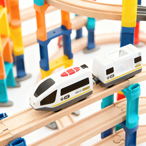 Tốt Nhất Thân Thiện Với Môi Bằng Gỗ <span class=keywords><strong>Train</strong></span> Dòng Theo Dõi Đồ Chơi Thiết Lập Với Theo Dõi Thiết Lập - Product Image 4