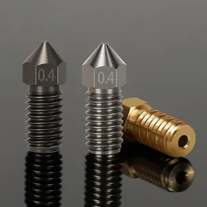 Kingroon For Anker Make Düse Gehärteter Edelstahl Messing 0,4mm M6 3D-Druckerdüsen mit Gewinde 17mm Länge 10mm Gewinde