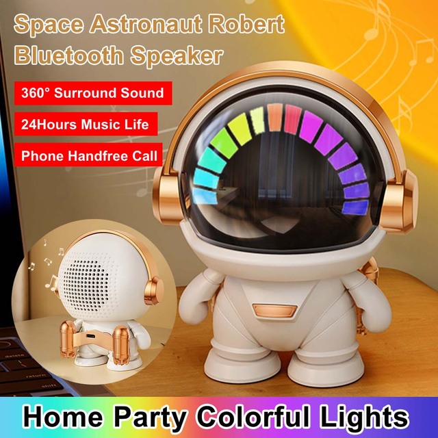 K29 Apollo Space Astronaut Robert Bluetooth Speaker RGB Light Home Party Christmas Birthday Gifts Wireless Portable Bass Speaker