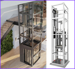 Thang máy không trục 2-5 tầng cho Penthouse khung nhôm biệt thự thang máy thang máy trong nhà và ngoài trời - Product Image 1