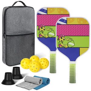 Raquetas de Pickleball para niños, juego de entrenamiento de fibra de vidrio de 35x18x1,3 cm con bolsa de transporte para principiantes, juego entre padres e hijos - Product Image 3