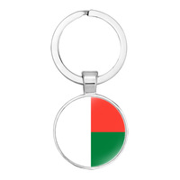 Porte-clés Drapeau de la Libye en Verre de Qualité, Accessoire de Sac, Pendentif, Anneau Porte-clés, Design National des Pays, Personnalisé, Vente en Gros à Bas Prix