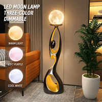 Lampe sur pied en résine moderne, sculpture de lune luxueuse, éclairage décoratif nordique pour villa, hôtel, salon