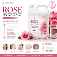 Hydrolat de Rose 100% Pur et Naturel, Eau Florale de Rose Distillée à la Vapeur, Vrac 5KG pour Tonique, Brume Faciale, Soins de la Peau, Aromathérapie, OEM ODM