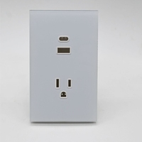 Boîtier en plastique pour interrupteur d'éclairage et prise intelligente Tuya WIFI avec ports USB et Type C, sans verre, 120*72*38mm CN236