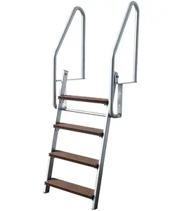 DX-B2016 Aluminium Zwembad Veiligheid Stap Dock Ladder Opvouwbare Breiden Hetero Swim Ladder