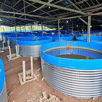 Bac d'élevage de poissons en acier galvanisé de qualité industrielle pour l'aquaculture à grande échelle