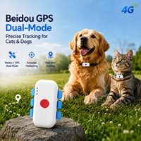 Collar de Silicona y Plástico Impermeable IP67 para Perros con Rastreador GPS 4G, Posicionamiento en Tiempo Real, Alarma Antipérdida, Localizador de Mascotas