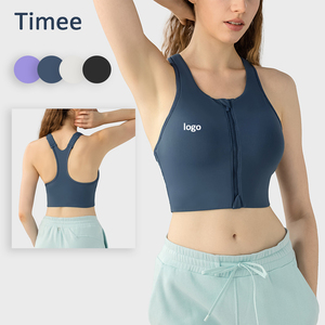 Soutiens-gorge grande taille pour femmes couverture complète avec fermeture éclair soutien-gorge grande taille <span class=keywords><strong>compression</strong></span> à séchage rapide rembourré soutien-gorge <span class=keywords><strong>de</strong></span> sport Sexy Gym - Product Image 1