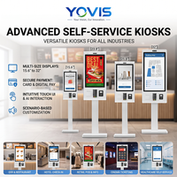 Système de point de vente en libre-service avec écran tactile, série 21,5 pouces, kiosque mural Android, lecteur de cartes, paiement NFC QR, imprimante de reçus, restaurant