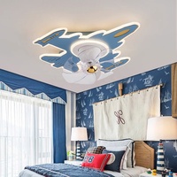 Lustre de ventilateur LED moderne minimaliste pour chambre d'enfants nouvelle tête pivotante télécommande ventilateur de plafond silencieux pour chambre salon