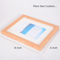 Cadre photo en MDF bois 6*8" kaki avec verre, petit cadre de table pour peinture, présentoir commémoratif pour décoration murale