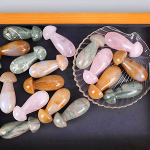 Palo de masaje en forma de hongo de jaspe de Calcedonia de cristal Natural tallado a mano Gua Sha masajeador herramienta de raspado Facial al por mayor - Product Image 5