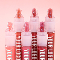 OEM Custom Plumping Lip Oil Gel met Lip Hugging Tip, 24 uur hydraterende glanzende glazen glans, transparante vloeibare lipgloss, fabriek