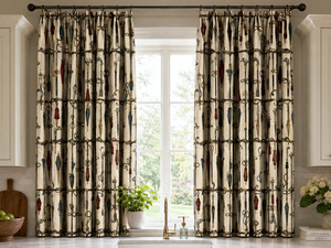 Decorative Chinoiserie Fish Pattern Velvet Blackout <b>Curtain</b> Each Panel Art Nouveau Inspired Window Drapery <b>for</b> Living Room - Product Image 2