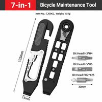 Kit d'outils de réparation de vélo multifonctionnel, ensemble d'entretien portable pour le cyclisme avec leviers de pneus, clés hexagonales et clés à cliquet