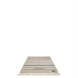 Piata Mumbai Couverture Beige 90x150 cm Rayée Tissée Bords Effilochés Usage Domestique - Product Image 1