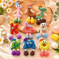 Porte-clés Monogramme au Crochet, Lettre en Peluche Amusante Tricotée, Breloque de Sac, Étiquette Personnalisée pour Sac à Dos d'Enfant, Vente en Gros