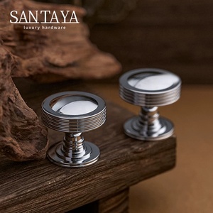Santaya Solid Chrome-plated Silver Brass Handles Kitchen Cabinet Pulls Bedroom Wardrobe Drawer <strong>Knobs</strong> Furniture Bronze Handle - Product Image 2