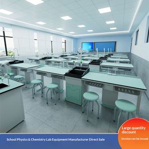 Mesa <span class=keywords><strong>de</strong></span> Laboratorio <span class=keywords><strong>de</strong></span> <span class=keywords><strong>Ciencias</strong></span> Químicas para Escuela Primaria y Secundaria, para Estudiantes y Profesores, Material <span class=keywords><strong>de</strong></span> PVC, Origen China - Product Image 4