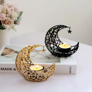 Candelabro árabe de Ramadán, candelabro en forma de Luna para candelabro Eid Mubarak