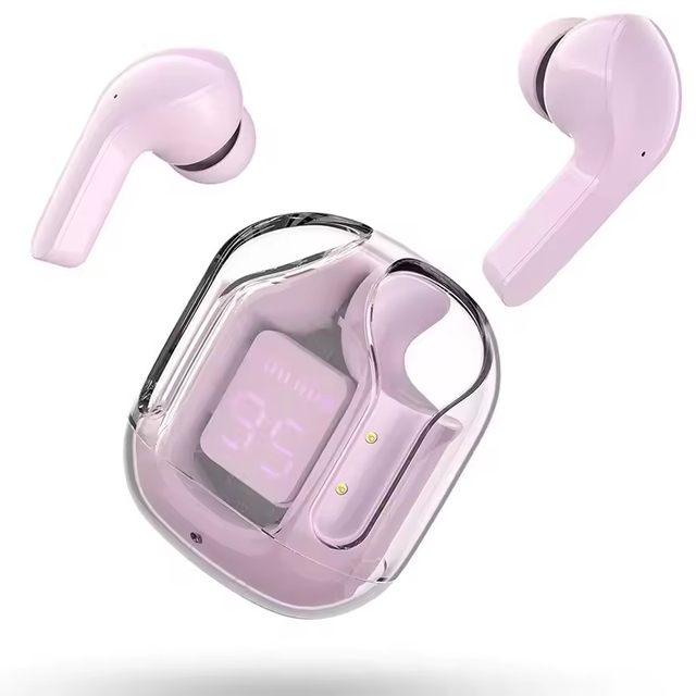 Transparent Music Earbuds TWS Earbuds with High Quality Touchscreen LED Digital Display Headphone Wireless Gaming TWS Earphones
