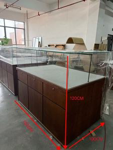 خزانة عرض زجاجية خشبية مخصصة مع إضاءة LED لمتاجر الكتب - Product Image 2