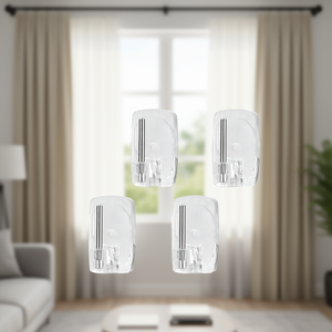 Ensemble de 4 crochets pour rideaux en plastique transparent avec tige métallique pour tringles et rails de rideaux - Product Image 3