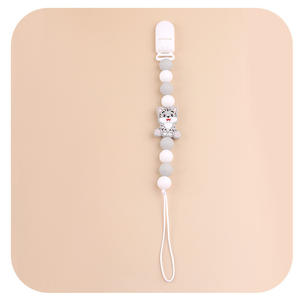 <span class=keywords><strong>Nombre</strong></span> personalizado soporte para chupete de bebé <span class=keywords><strong>con</strong></span> patrón de dibujos animados Clip Cadena de silicona cuentas para la dentición pezones Clip Baby Shower regalo - Product Image 6