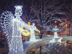 Outdoor Waterproof 2D 3D Large Angel Motif <b>Light</b> Street Pole Christmas Landscape Decorative Lighting - Product Image 4