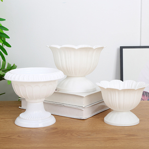 Pot de fleurs en plastique blanc de style romain, pot pour plantes succulentes, vase décoratif en plastique personnalisé, jardinière, décoration de <span class=keywords><strong>la</strong></span> maison, vente directe d'usine - Product Image 5