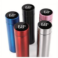 Bouteille d'eau intelligente carrée en gros avec logo personnalisé, en acier inoxydable, avec affichage LED de température, idéale pour les cadeaux événementiels