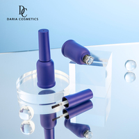 Hot 9ml New Dark Purple Stock Cylindre Vide Uv Gel Vernis À Ongles Cosmétique Bouteille D'emballage En Verre Avec Capuchon De Couleur Personnalisée et Brosse