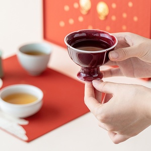Cinq célèbres fours <span class=keywords><strong>Wufu</strong></span>, boîte cadeau de tasses à thé en céramique chinoise, design rétro de luxe léger, tasse à thé pour les affaires - Product Image 2